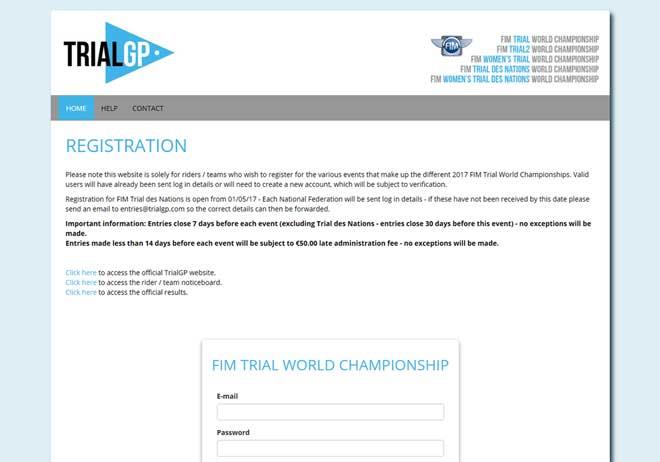 TrialGP World Championship Registration System